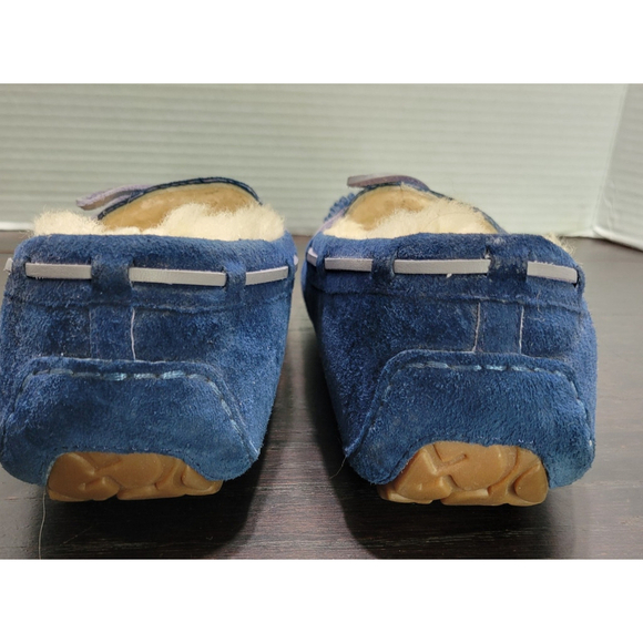 UGG Women 10 EU 40 Peacock Blue Dakota Moccasins Slippers Sherling Lined - Picture 3 of 12